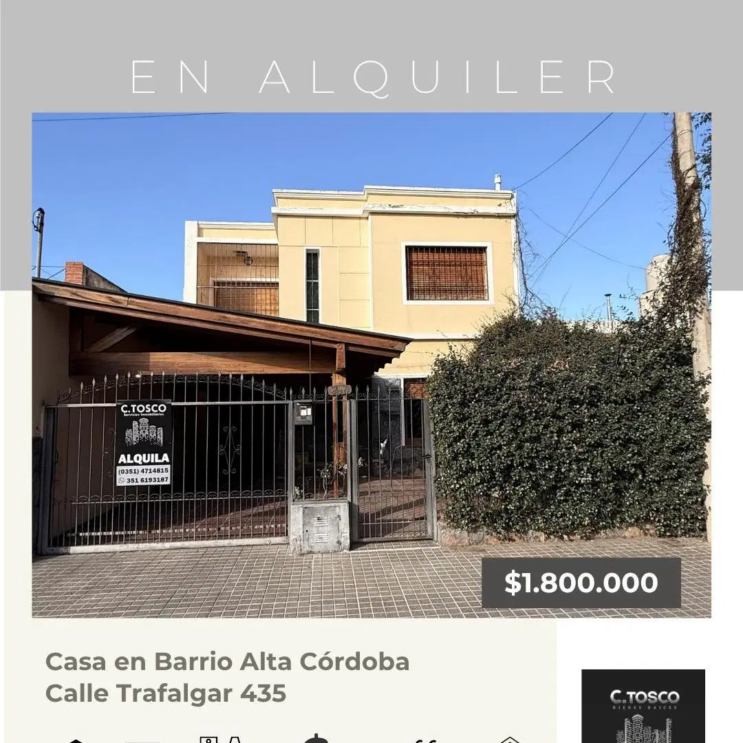 Alquilo casa en barrio Alta Córdoba 3