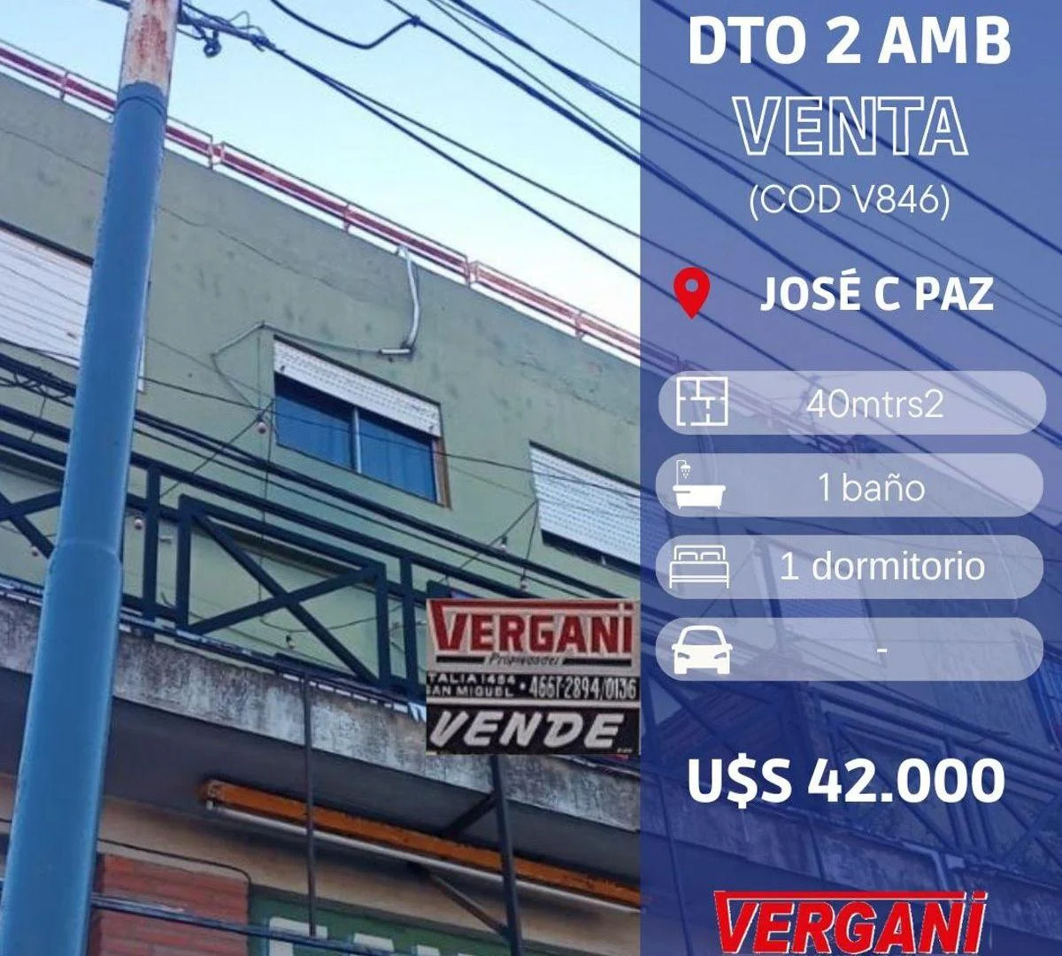 Dto 2 amb sobre Av. Pte. Perón - COD V846
