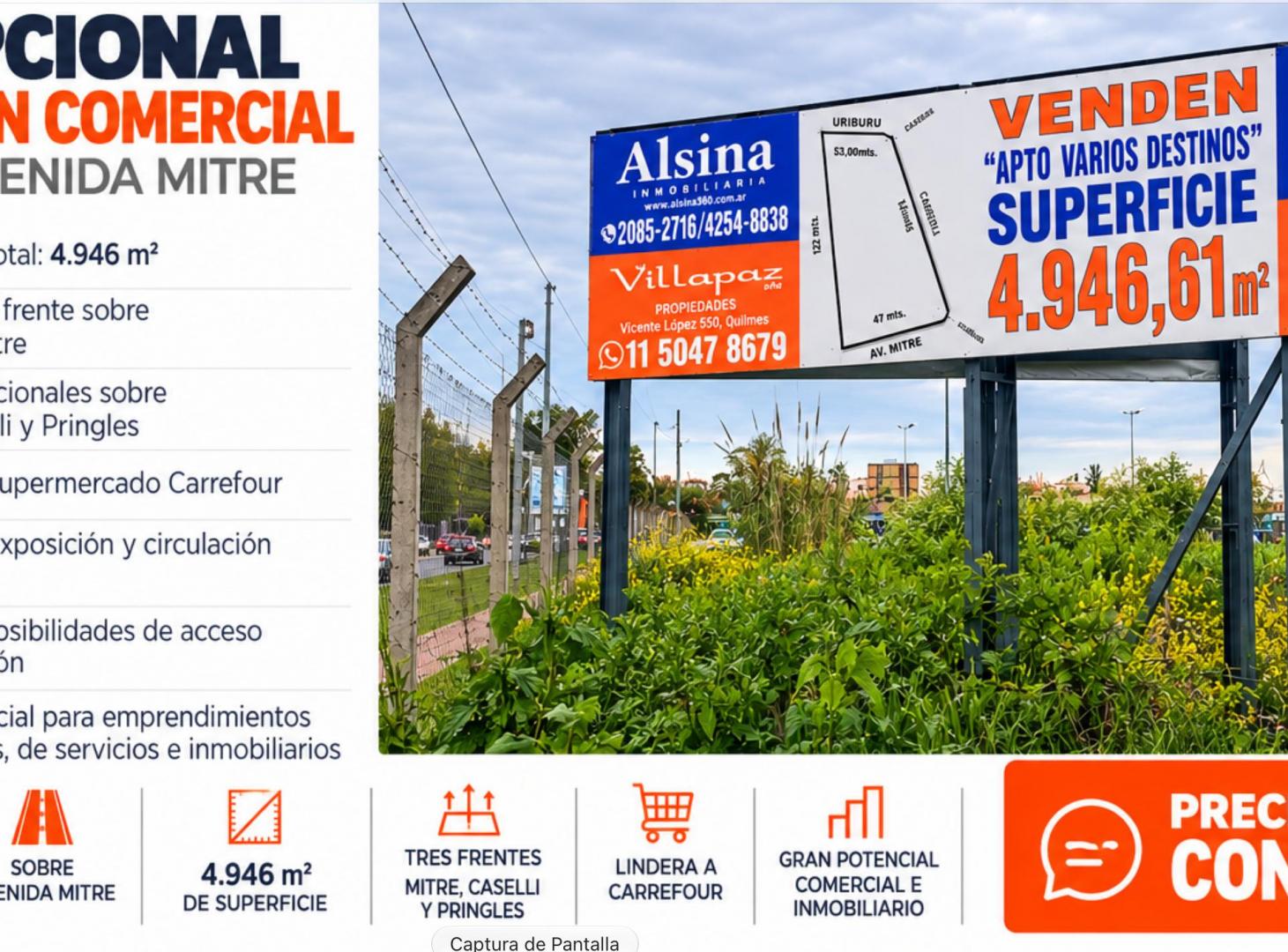 Foto de EXCEPCIONAL FRACCIÓN COMERCIAL DE 4.946 m² SOBRE AVENIDA MITRE – QUILMES, imagen 5