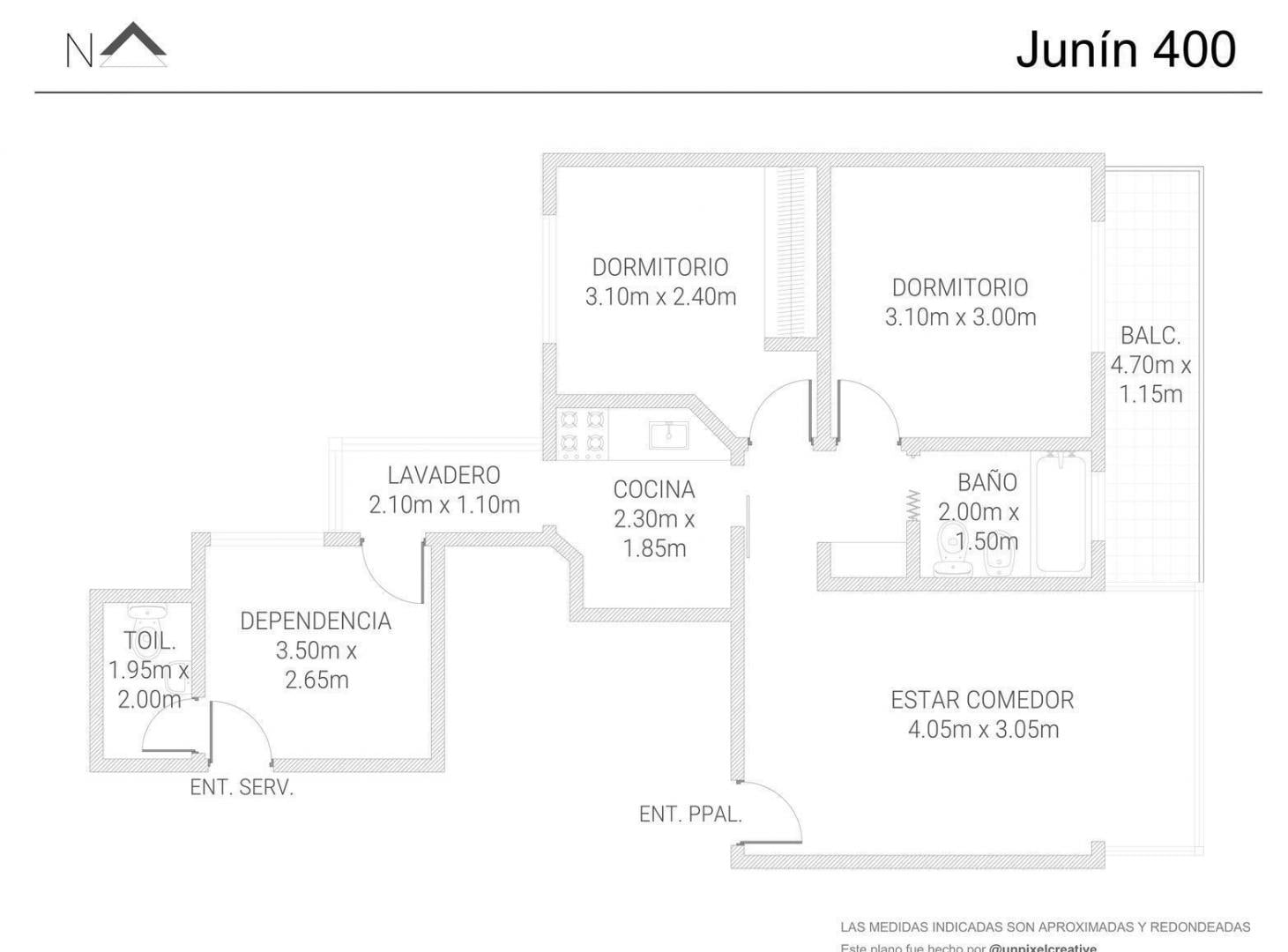 Foto de Venta Departamento 3 ambientes dependencia Balcon Piso Alto en Recoleta, imagen 1