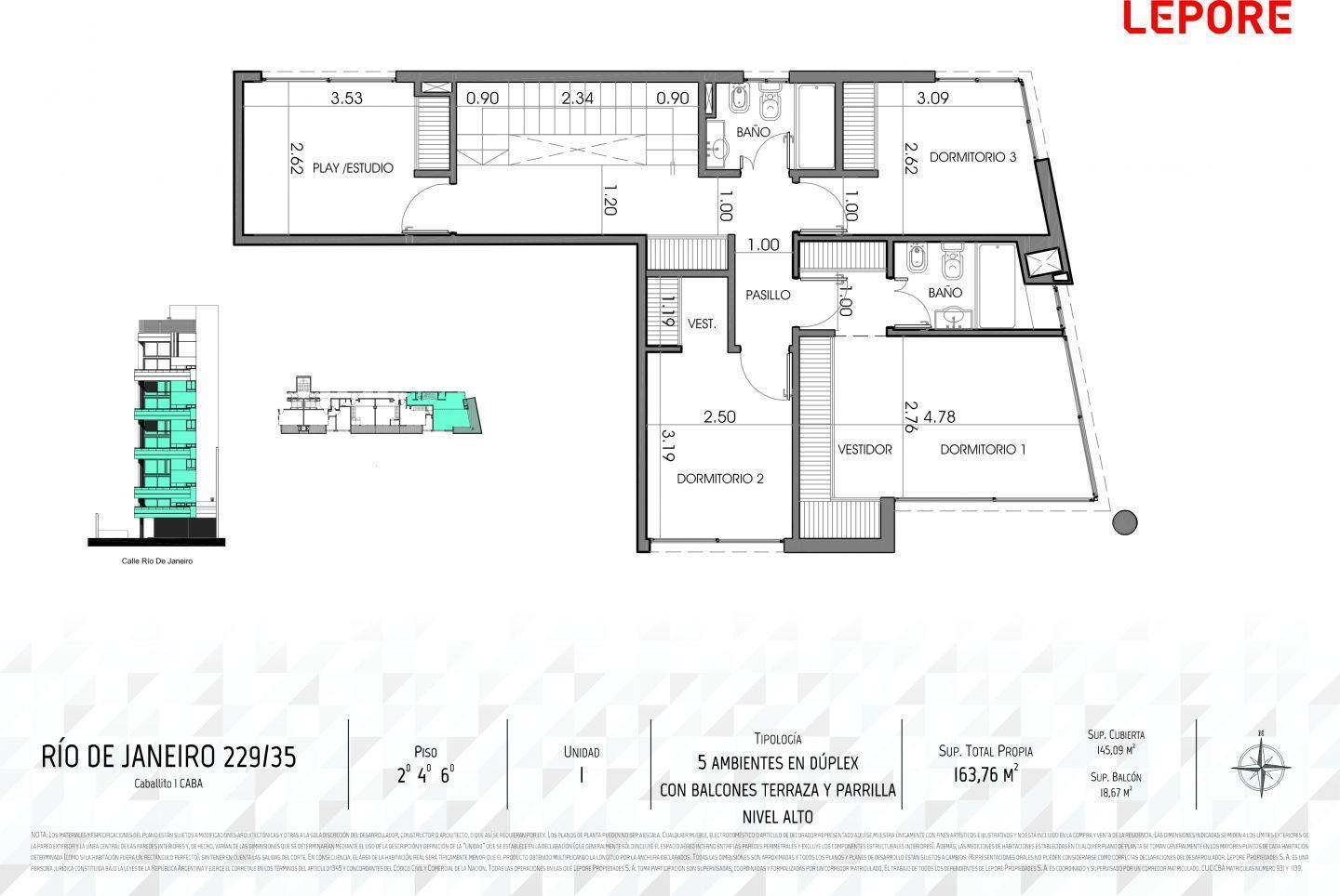 Venta de 5 ambientes en duplex Caballito, Capital Federal