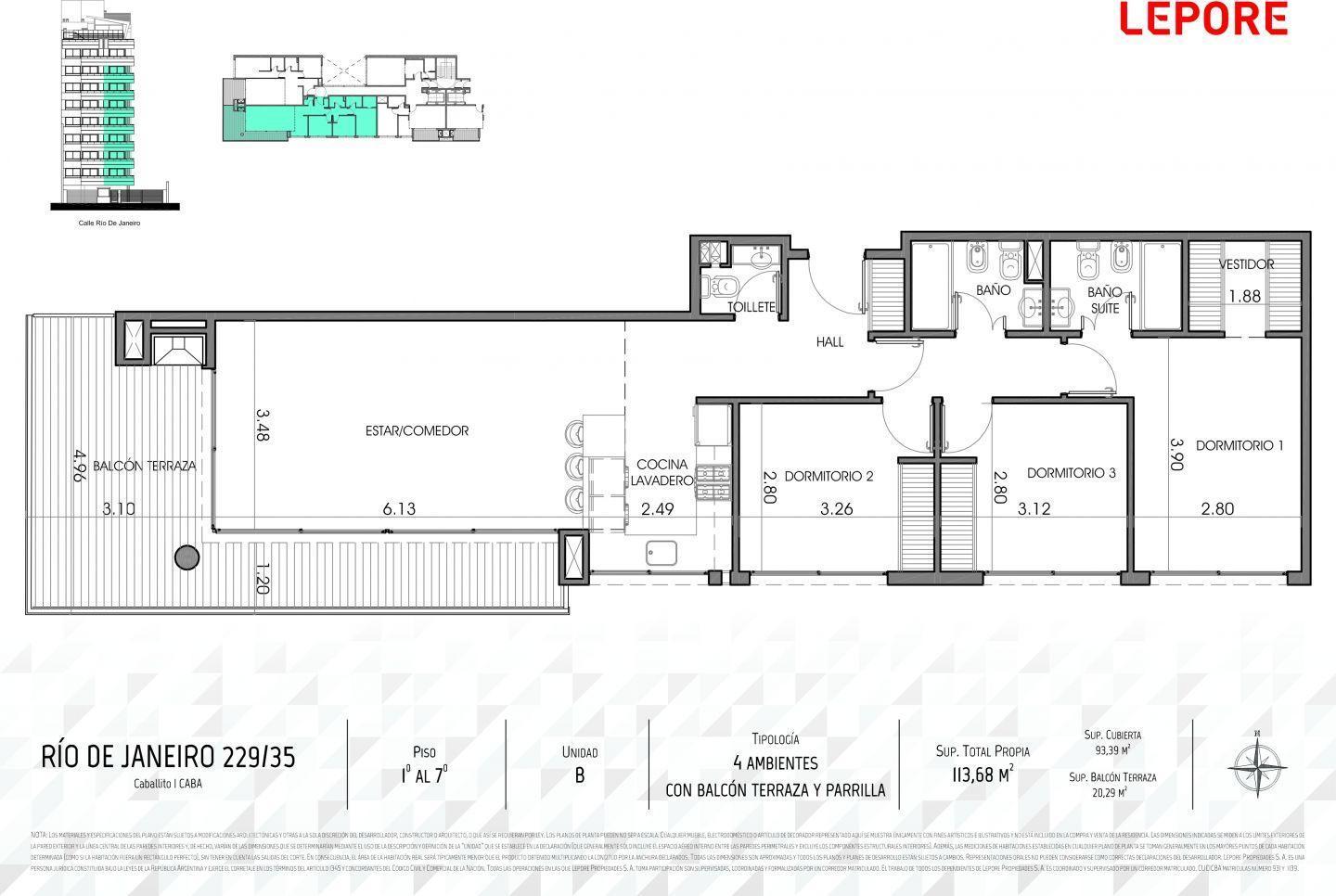 Departamento 4 ambientes. | rio de janeiro al 200