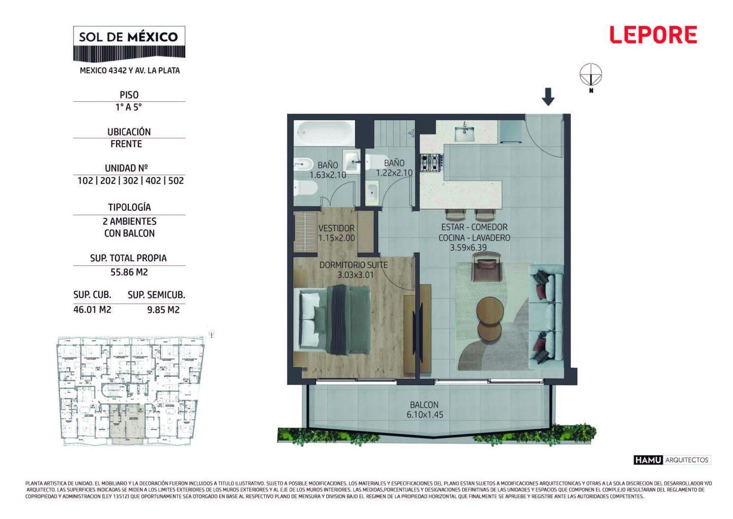 Departamento 2 AMBIENTES en Almagro