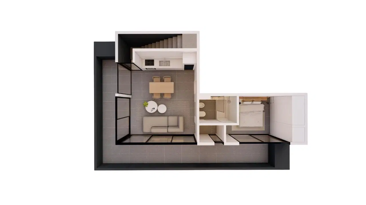 Departamento de 2 AMBIENTES, último piso en DUPLEX con DOS TERRAZAS PROPIAS 2