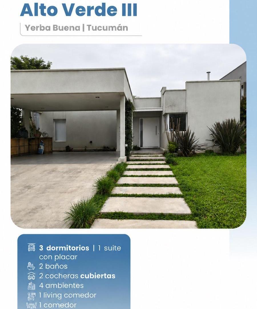 Casa en Alto Verde III - 3 Dorm, suite, pileta, garage - Yerba Buena