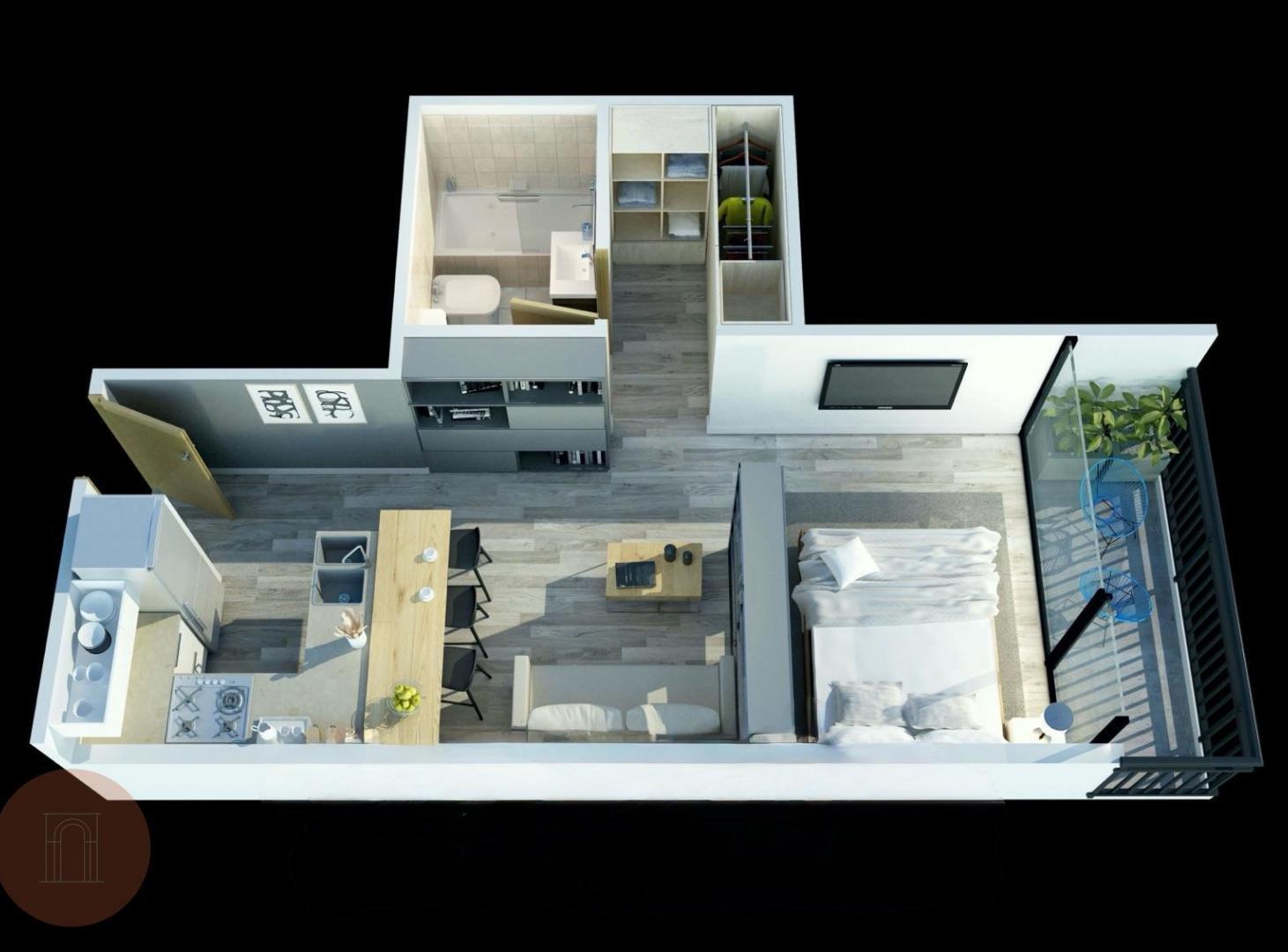Foto de VENTA - Departamento un ambiente al frente con balcón saliente a, imagen 3