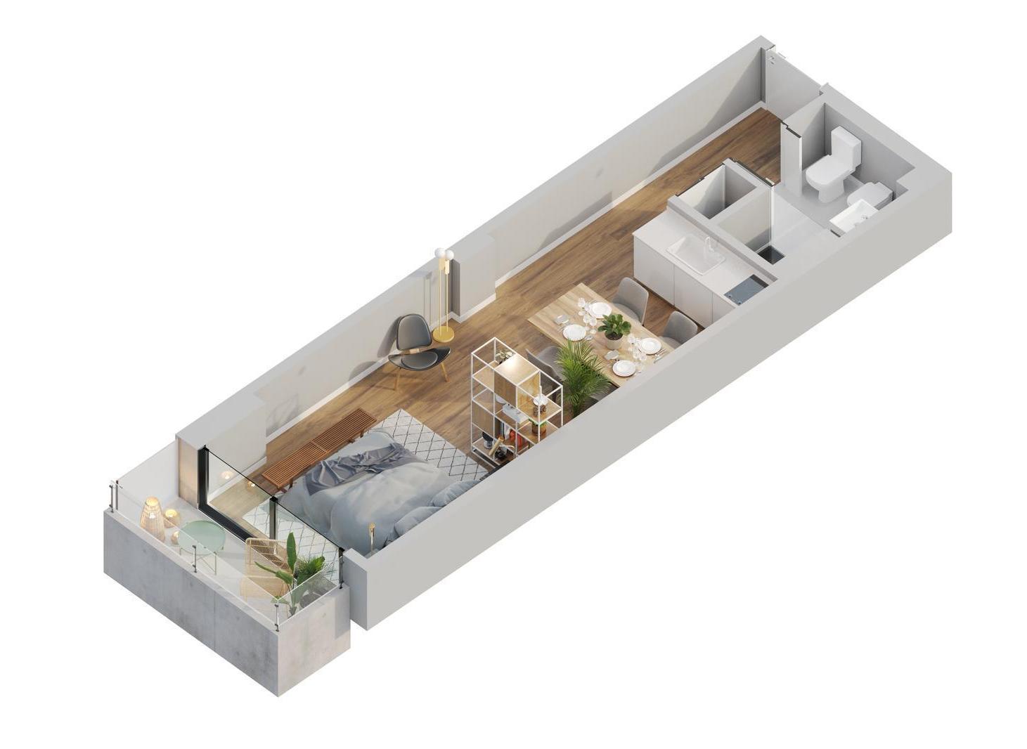 Foto de VENTA DEPARTAMENTO MONOAMBIENTE BALCON PISO ALTO EN PALERMO FINANCIA, imagen 3