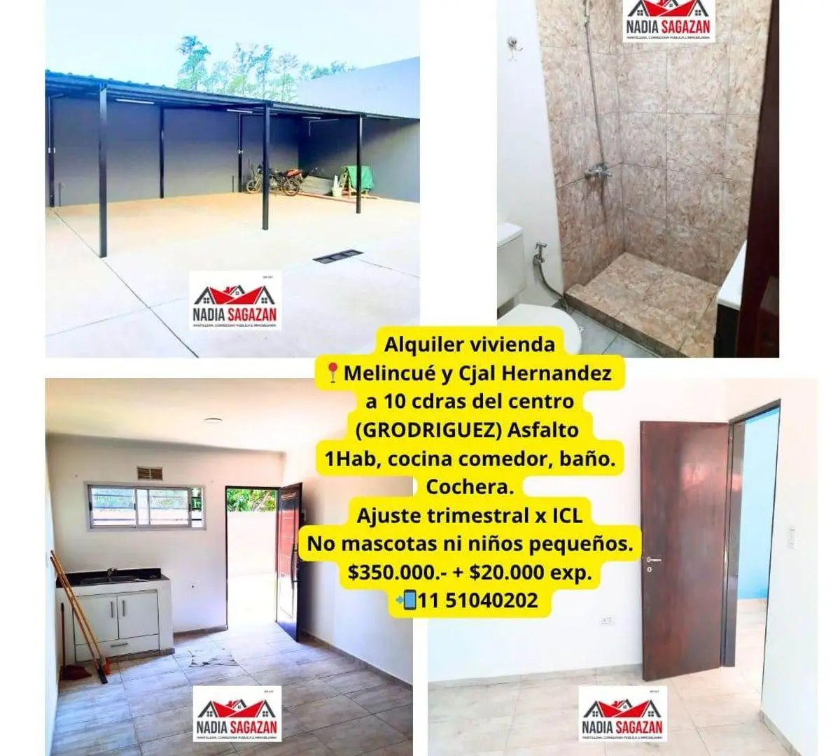 Casa con 60 m² en alquiler, 1 habitación, General Rodríguez 3