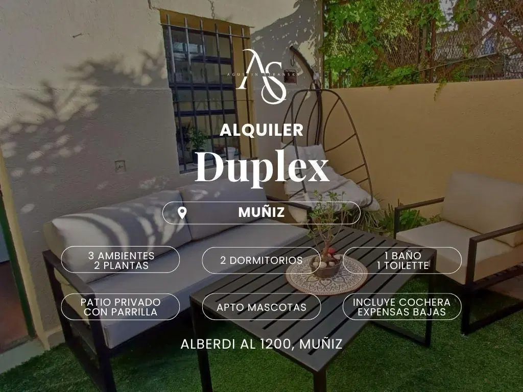 Alquiler duplex 3 ambientes con patio, cochera y expensas bajas - Muñiz 3