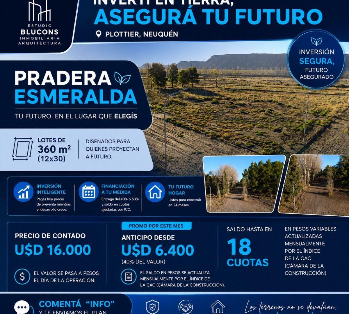 Venta de lotes en Barrio en desarrollo Pradera esmeralda