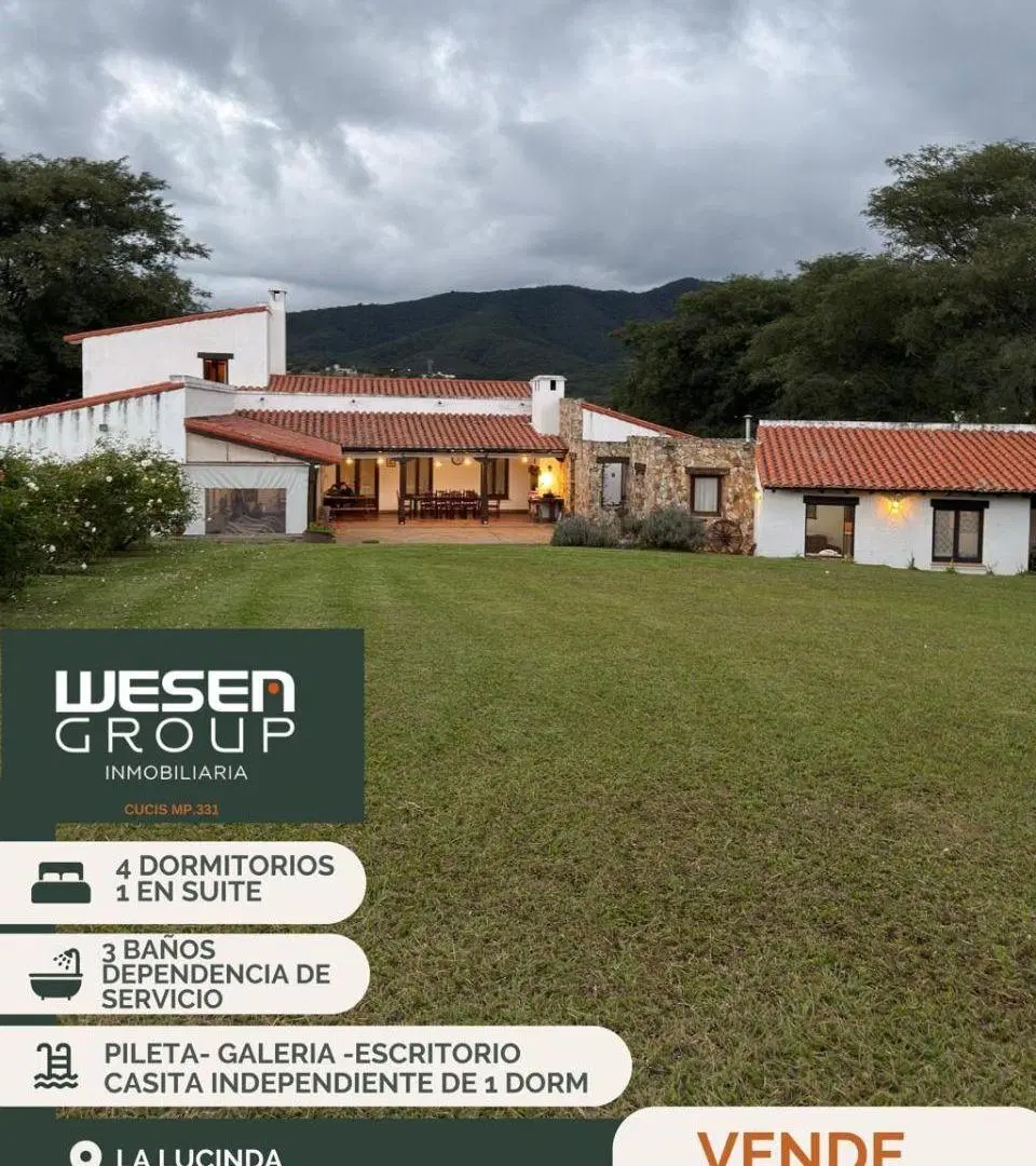 VENDO CASA EN LA LUCINDA I, 5.400 MTS DE TERRENO + CASA INDEPENDIENTE 1 HABITACION 1