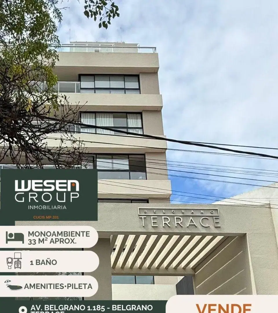 VENDO DEPARTAMENTO A ESTRENAR EN BELGRANO TERRACE, BELGRANO 1.185, CENTRO 5
