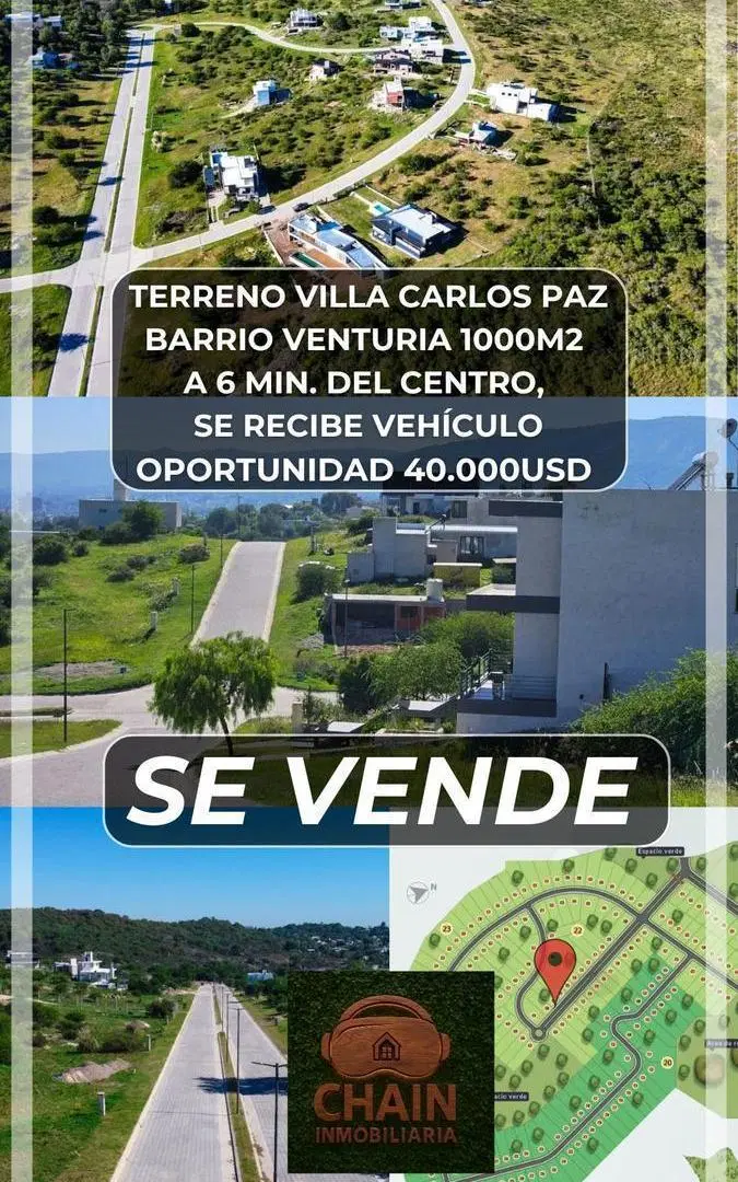 Terreno en venta en villa carlos paz barrio venturia con vista a las sierras y lago 2