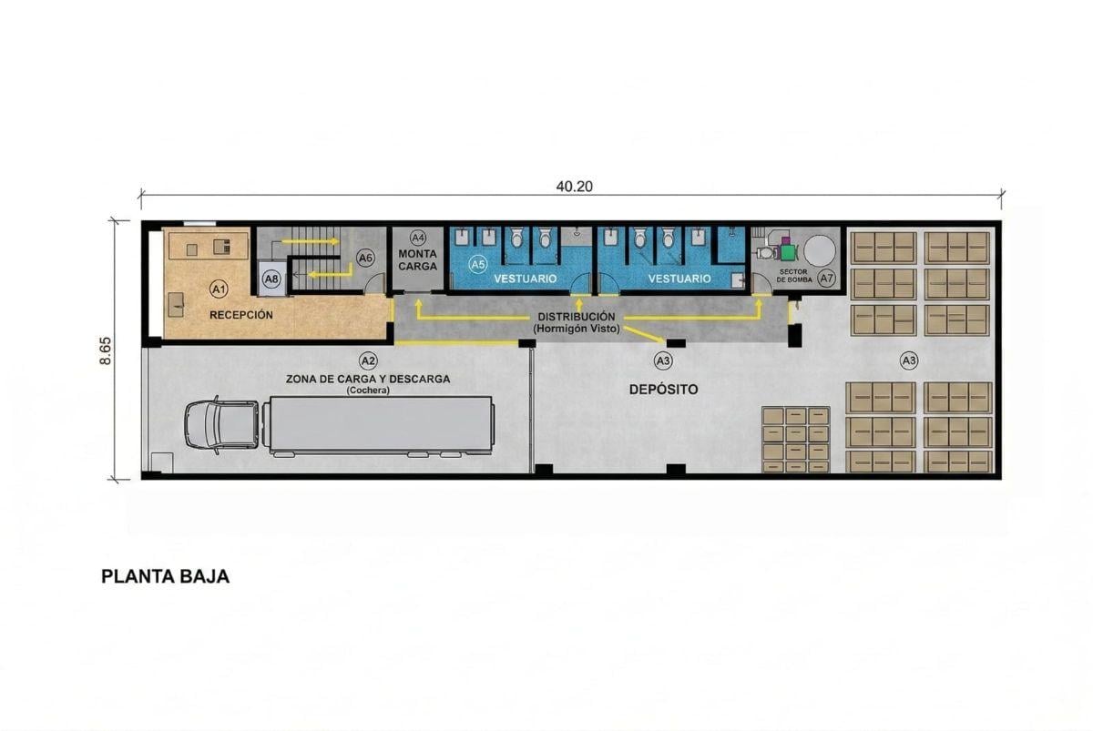 SAN NICOLAS y C.DÍAZ S-8.66 X40 Edifico Comercial+E-Cam. c-Doble Pers.+3 Pisos Ofic.+Terraza Son1350