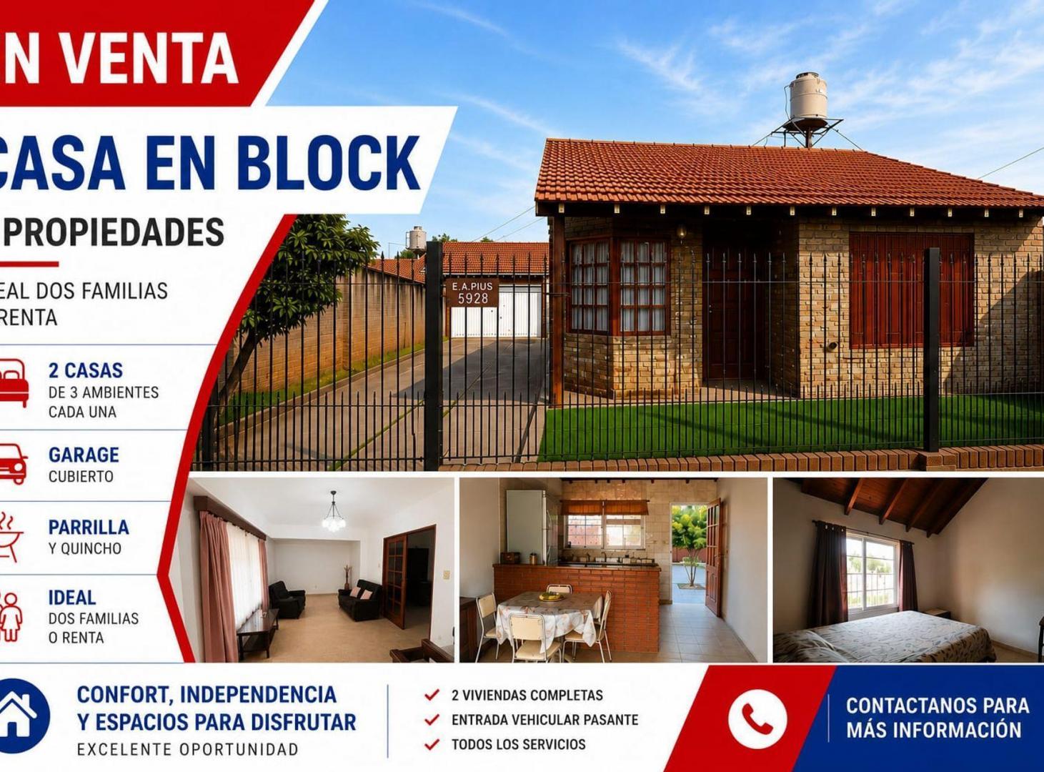 Foto de VENTA DE CASA EN BLOCK- 2 CASAS DE 3 AMB. -, imagen 1