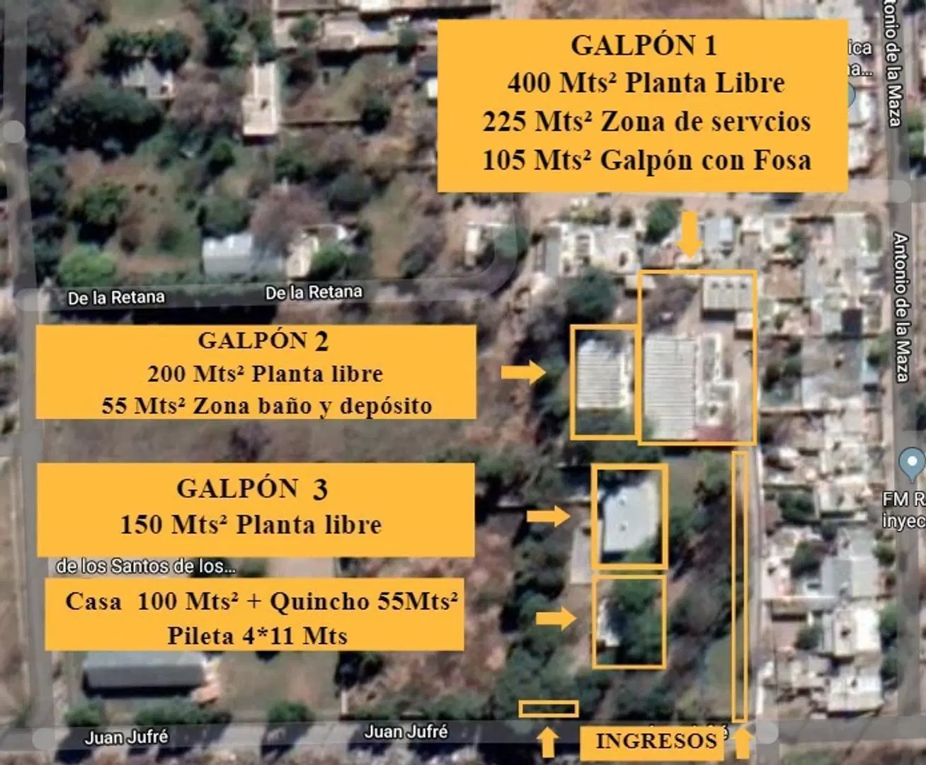 Circunvalación SUR - Predio 6771 mts² C/ 4 GALPONES + CASA 2