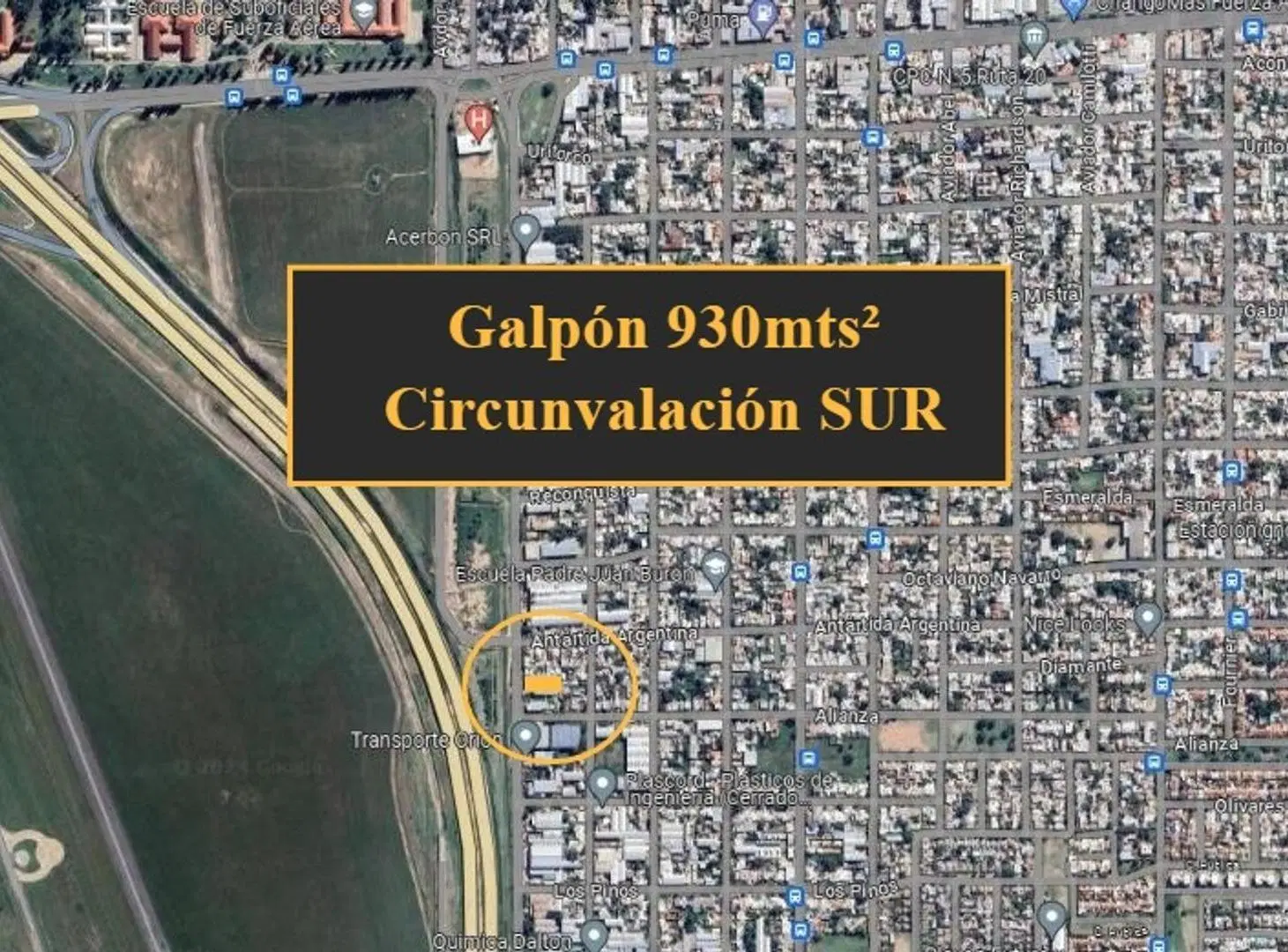 Galpón 930mts + Oficina - Sobre colectora zona Fuerza Aérea. 3