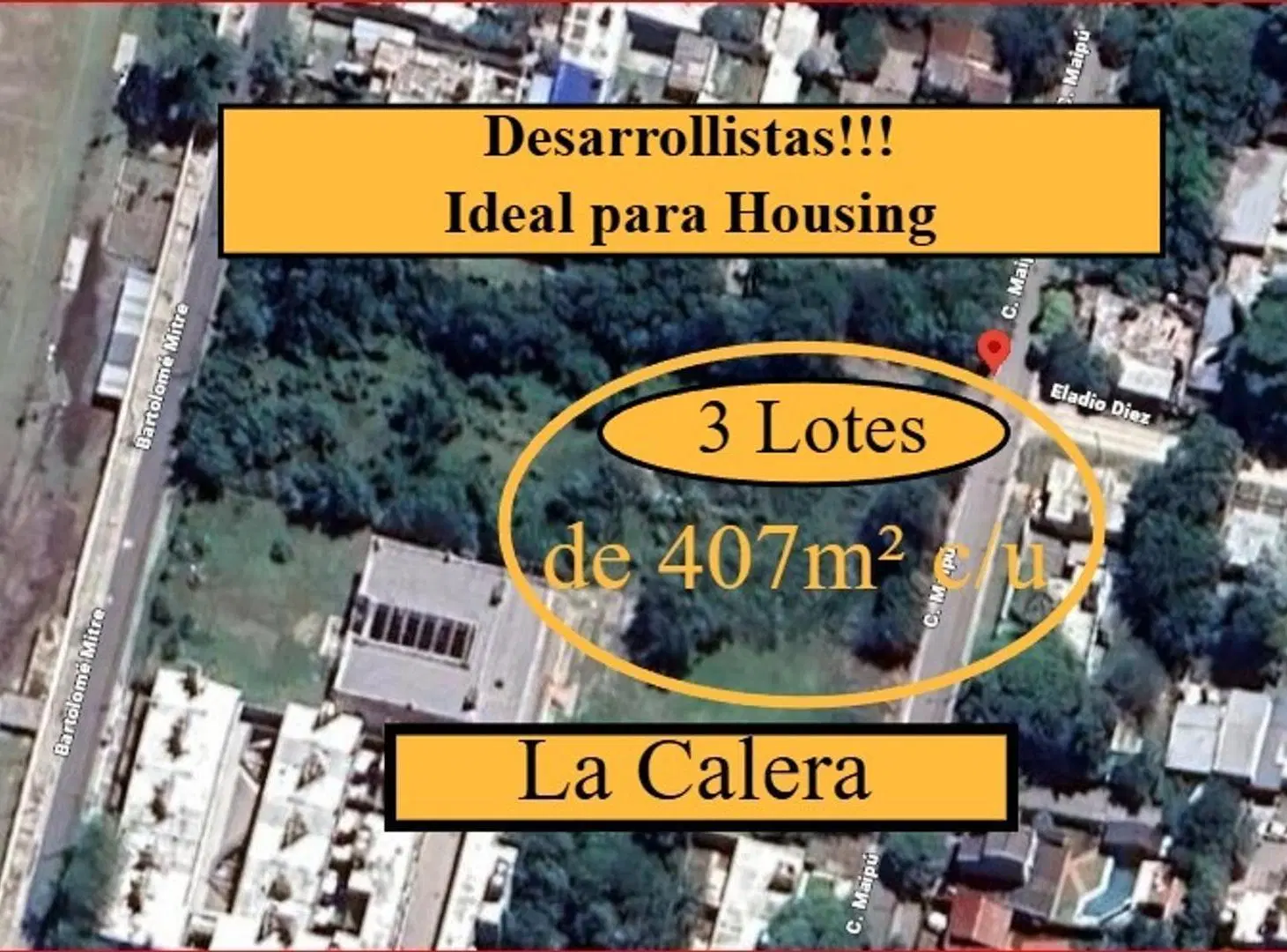 DESARROLLISTAS!! 3 LOTES de 407m² c/u... a100m del río! 2