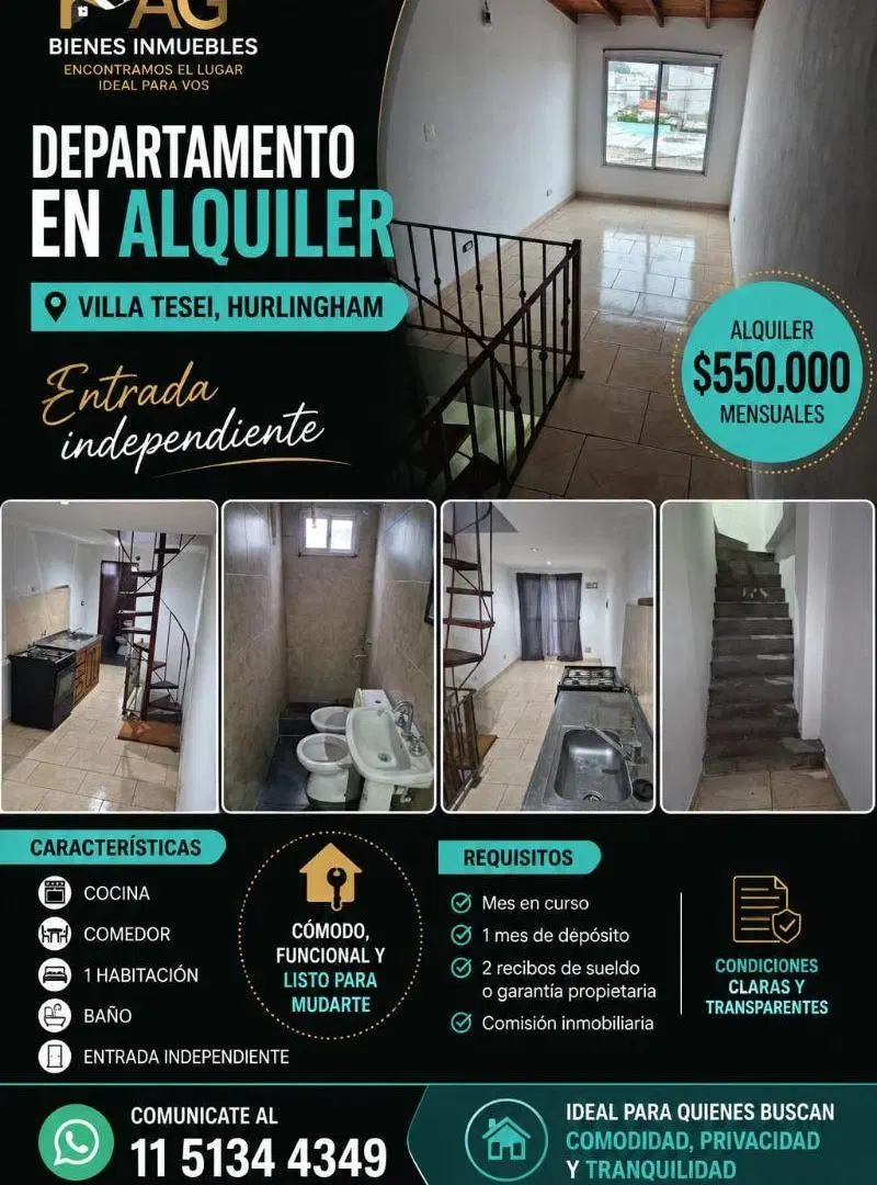 Alquiler departamento PH 2 ambientes SIN EXPENSAS VILLA TESEI HURLINGHAM 8