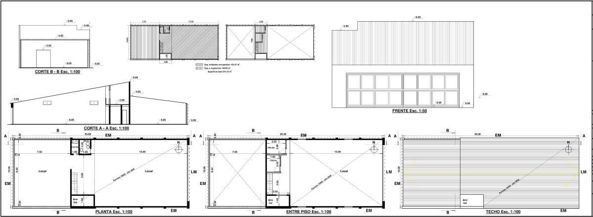 Alquiler local comercial 270 m² con entrepiso. Pte. Perón 1492, Funes.