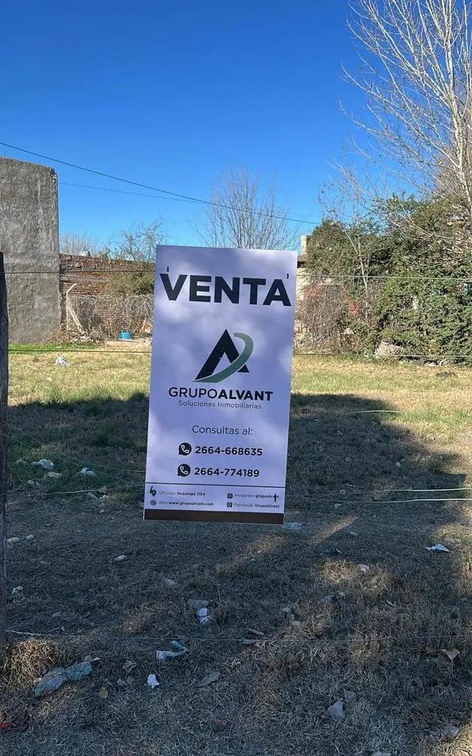 Venta. Terreno 340,70. San Luis, Juana Koslay, calle Las Higueras 8