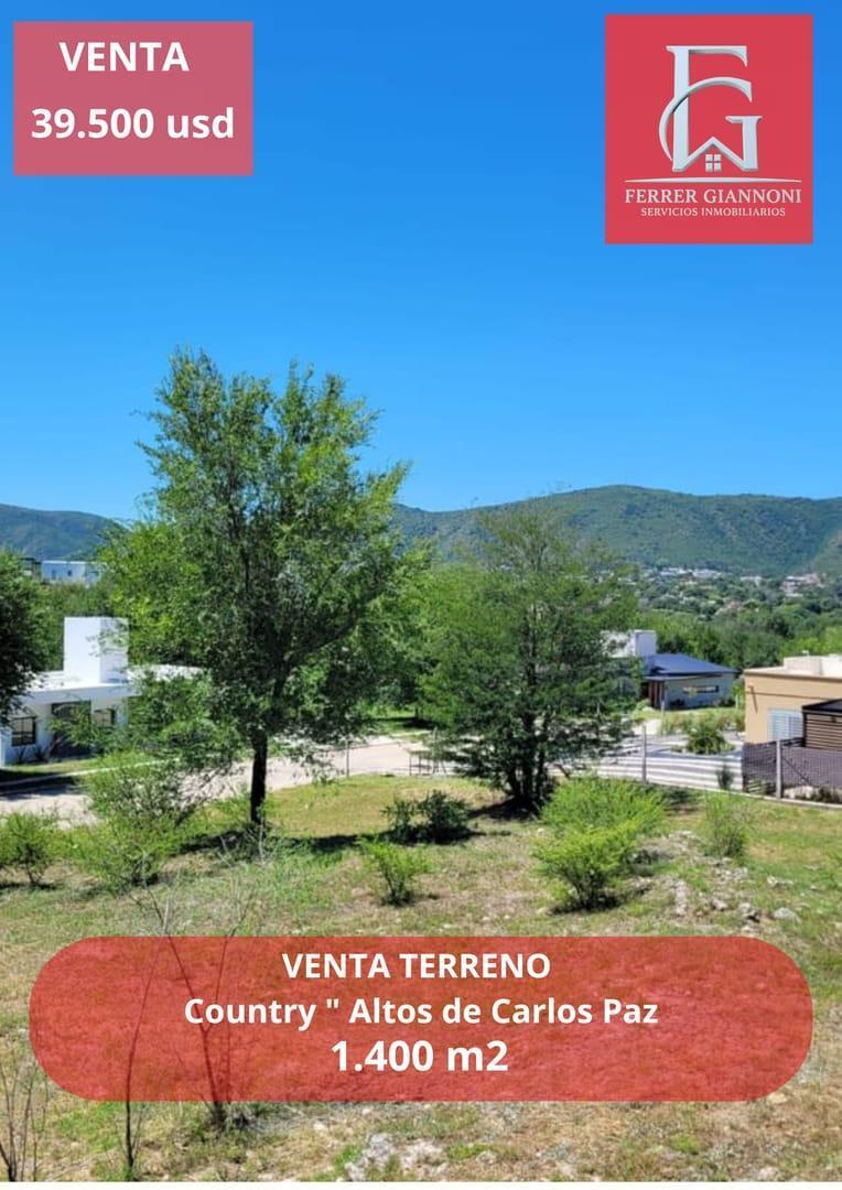 Foto de VENTA LOTE COUNTRY ALTOS DE CARLOS PAZ CON ESCRITURA 1.400M2, imagen 2