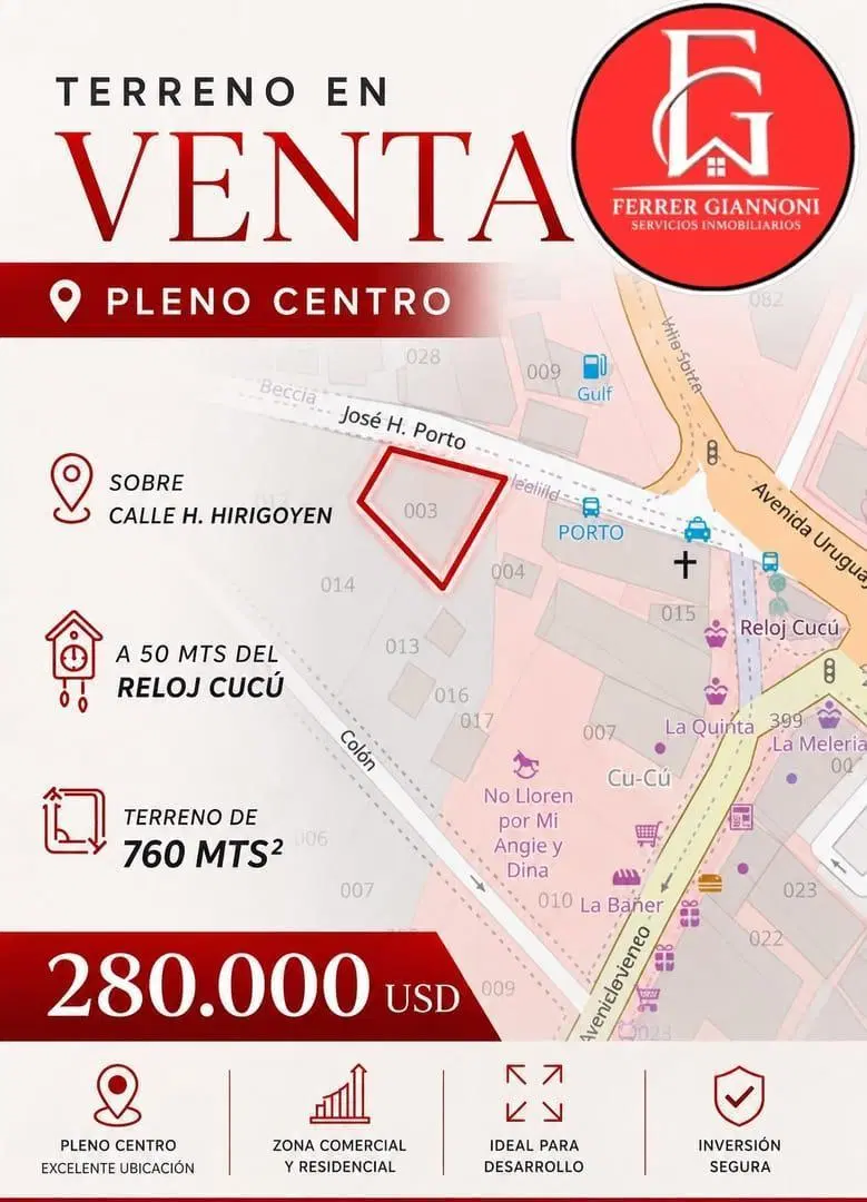 VENTA TERRENO CENTRO DE CARLOS PAZ 760 M2 UNICO 1