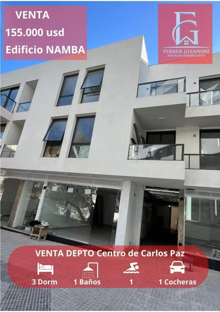 VENTA DEPTO CARLOS PAZ 3 DORMITORIOS COCHERA PILETA EDIFICIO NAMBA 3