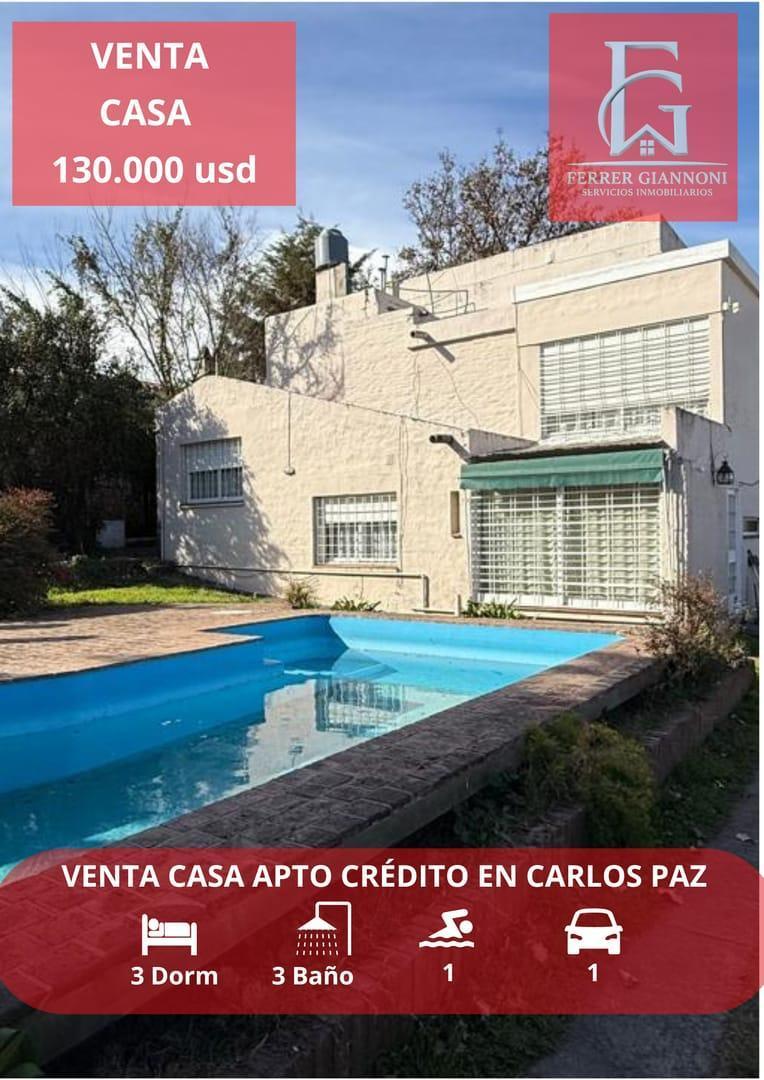 Foto de VENTA DE CASA EN VILLA CARLOS PAZ CON PILETA MAS DEPARTAMENTO APTA, imagen 1