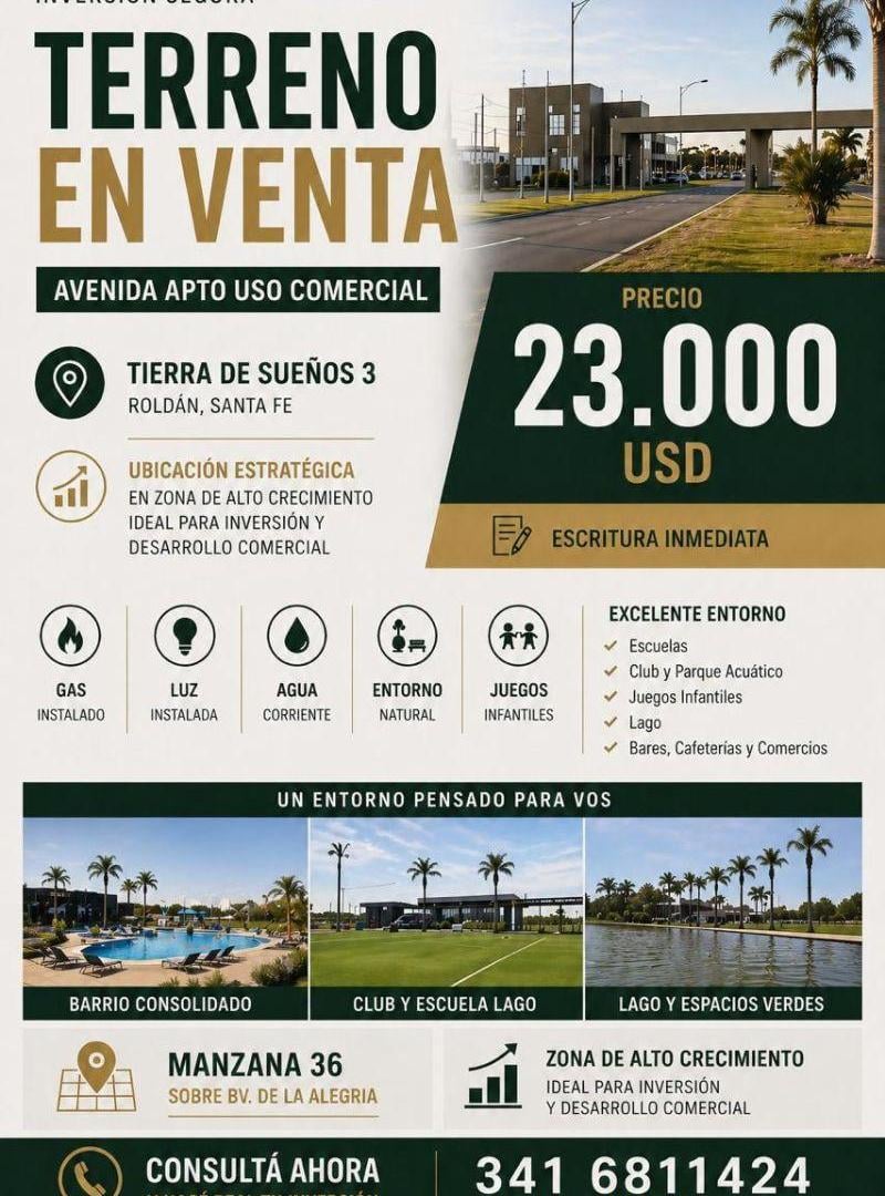 Foto de TERRENO EN VENTA TIERRA DE SUENOS 3 TODOS LOS SERVICIOS SOBRE AVENIDA, imagen 1