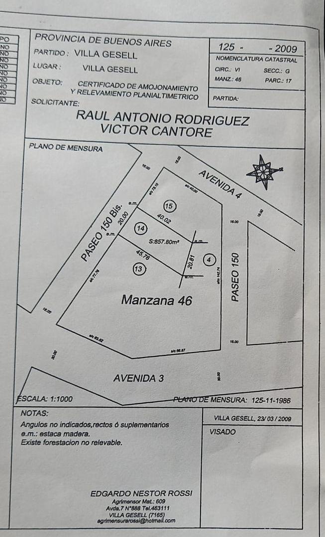 Foto de Terreno en venta de 857mts en Villa Gesell, imagen 2