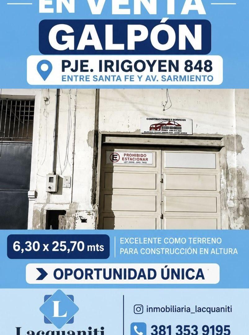Foto de Galpon de 162 m² en venta en San Miguel de Tucuman, alto potencial para, imagen 1