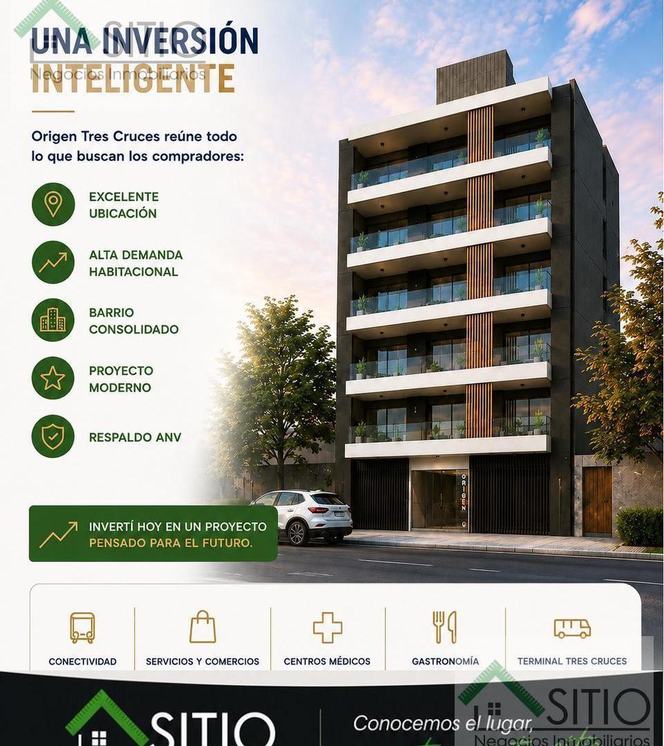 Foto de Venta de apartamento de 1 dormitorio a pasos de Tres Cruces, imagen 1