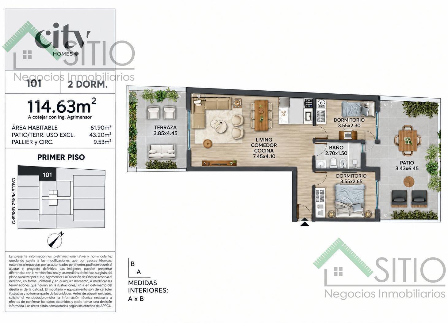 Foto de Venta apartamento 2 dormitorios con patio en Cordon, imagen 5