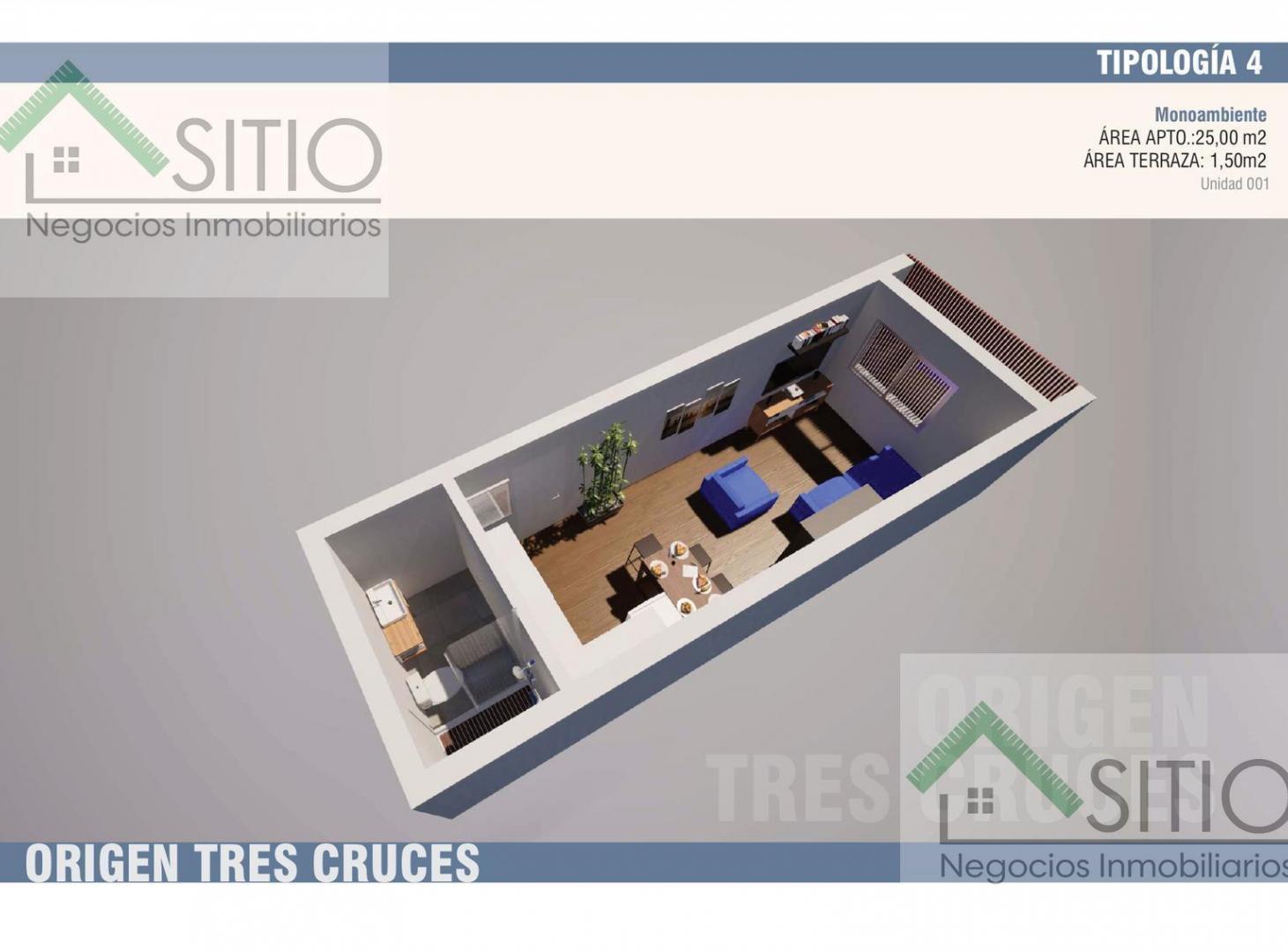 Foto de Venta de apartamento de 1 dormitorio en Tres Cruces, imagen 4