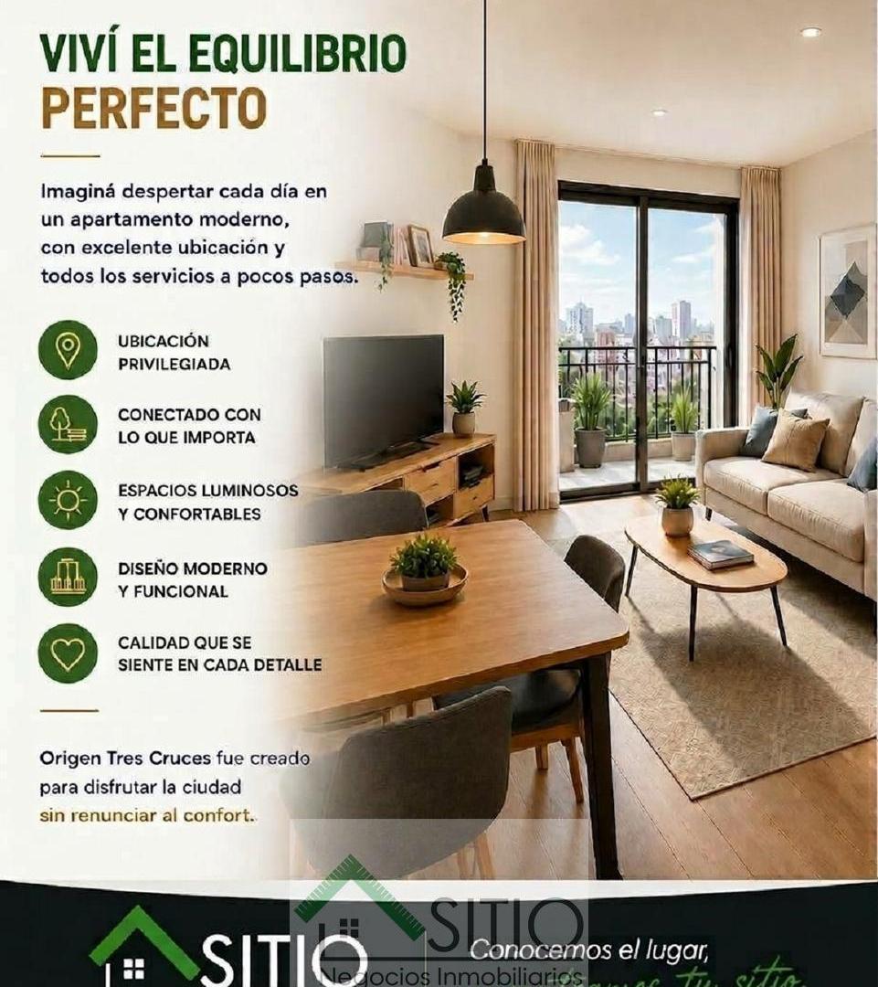 Foto de Venta de apartamento de 1 dormitorio en Tres Cruces, imagen 2