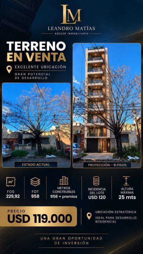 Foto de LOTE 294 M² APTO DESARROLLADOR HORNO 2900 CASEROS, imagen 1