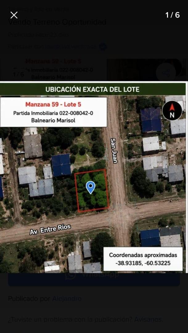 Foto de Vendo Terreno Oportunidad Balneario Marisol, imagen 1