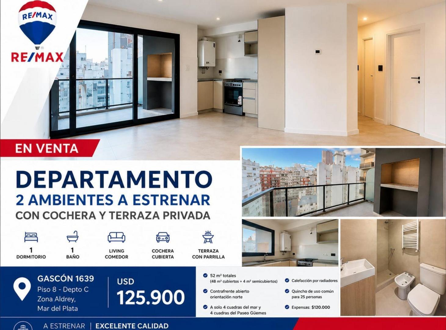 Foto de VENTA- DPTO. 2 AMB. A ESTRENAR CON COCHERA, imagen 2