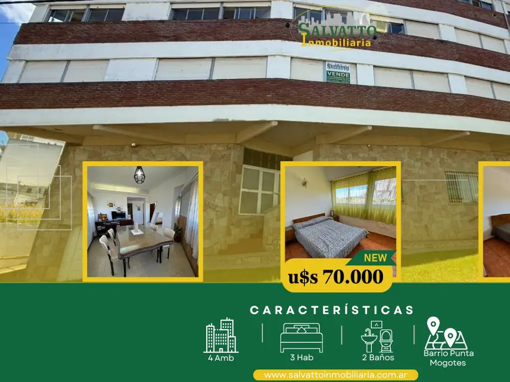 Foto de DEPARTAMENTO EN VENTA DE 4 AMBIENTES FRENTE AL MAR EN PUNTA MOGOTES, imagen 2