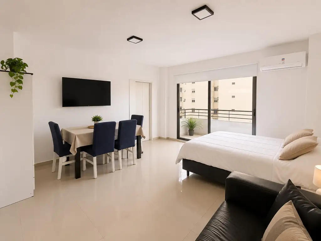 Foto de Monoambiente Amoblado Moderno y Luminoso con Balcón y lavarropas, imagen 2