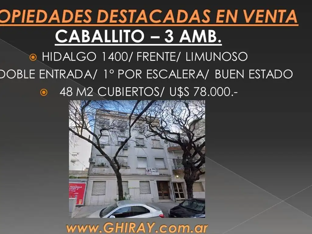 Foto de 3 amb. Caballito, Hidalgo 1400. Frente, buen estado, imagen 1