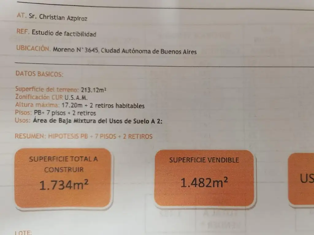 Foto de EXCELE UBICACION LOTE 9.87 X 22,70 ZONIFICACION U.S.A.M., imagen 1
