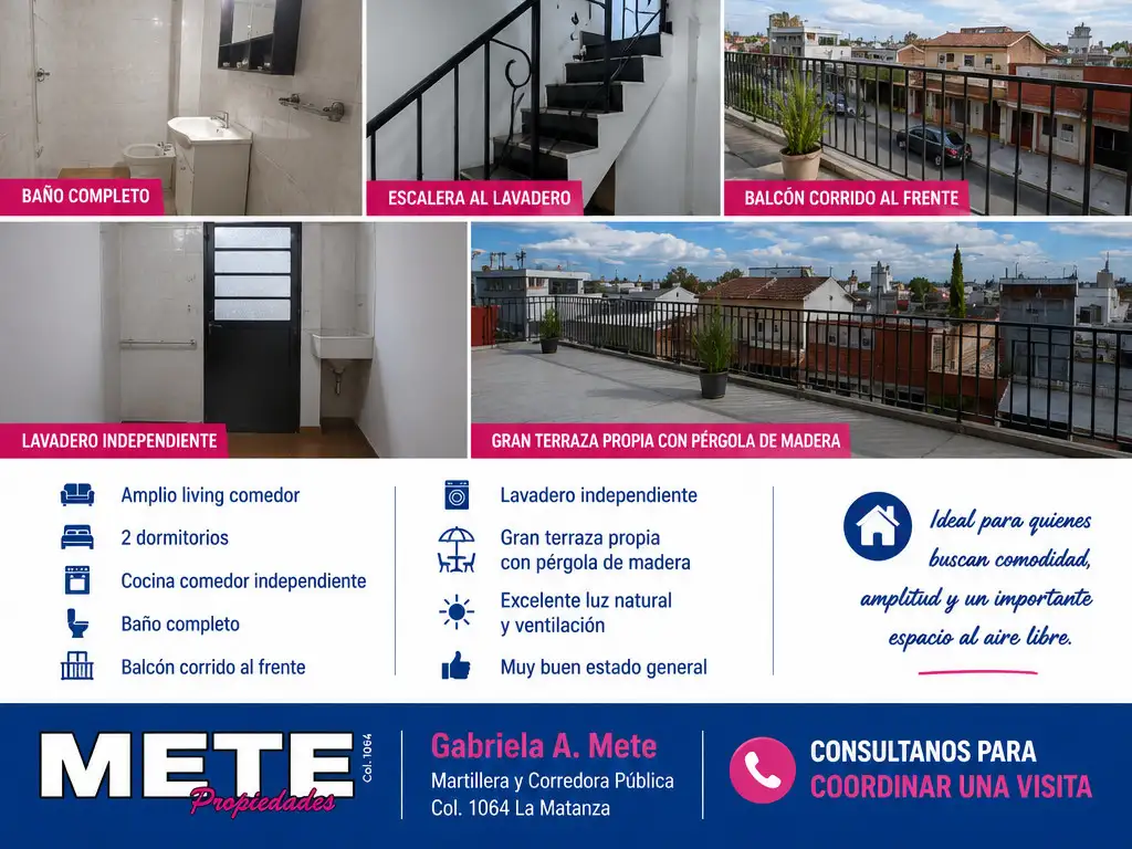 Foto de ALQUILER – DEPARTAMENTO 3 AMBIENTES CON GRAN TERRAZA PROPIA San Justo, imagen 1