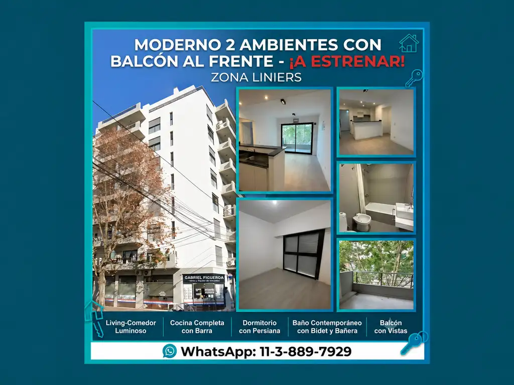Foto de * 2 AMBIENTES CON BALCON * terraza con parrilla y solarium, imagen 2