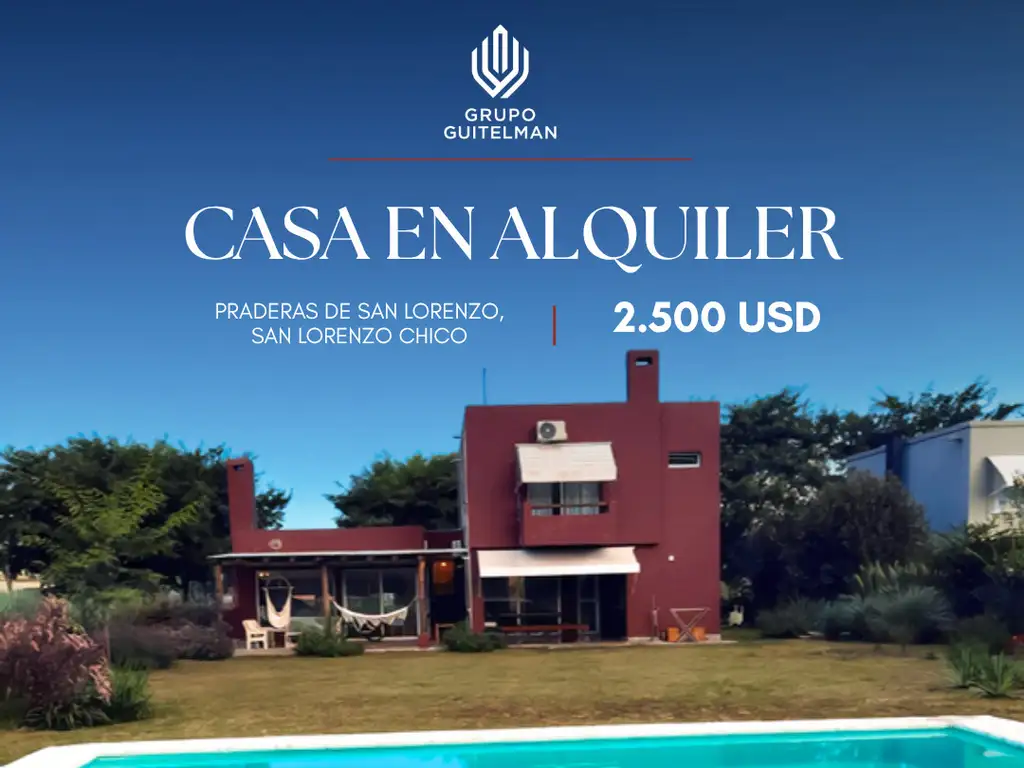 Foto de Casa en alquiler de 3 dormitorios con pileta, Praderas de San Lorenzo, imagen 3