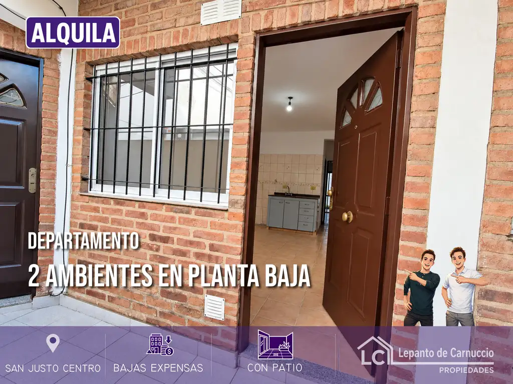 Foto de ¡EN PLANTA BAJA Y CON PATIO! DEPARTAMENTO 2 AMBIENTES EN ALQUILER EN, imagen 1