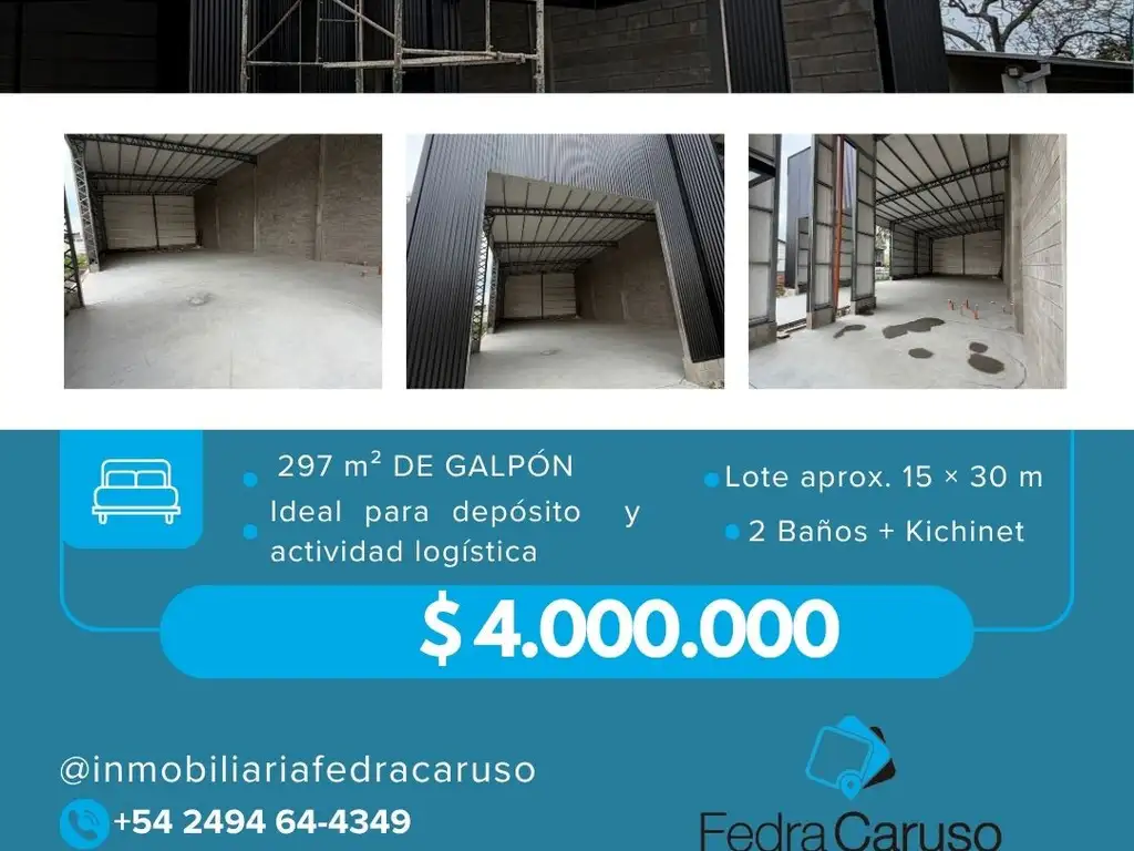 Foto de Galpón en alquiler en Pujol y Primera Junta – 297 m², imagen 1
