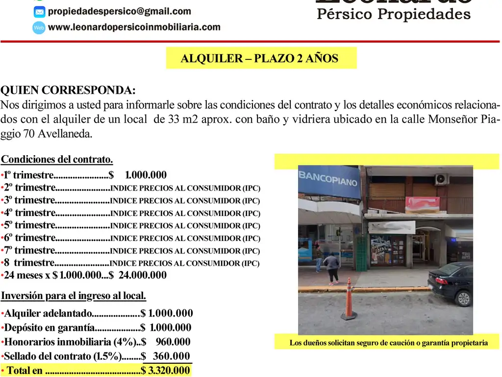 Foto de LOCAL COMERCIAL 33 M2 EN ALQUILER – EXCELENTE UBICACIÓN MONSEÑOR, imagen 1