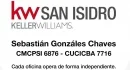 Sebastián Gonzales Chaves CMCPSI 6876 / CUCICBA 7716 - Keller Williams San Isidro